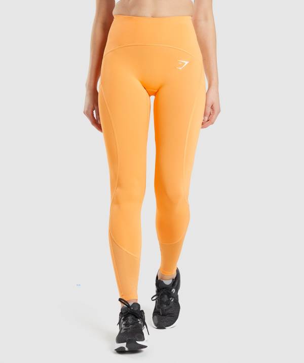 Damske Legíny Gymshark Pulse Mesh Marhule Oranžové | RN0546893